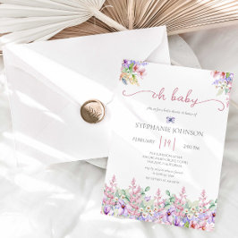 Flor silvestre Oh bebé Invitación de Baby Shower c