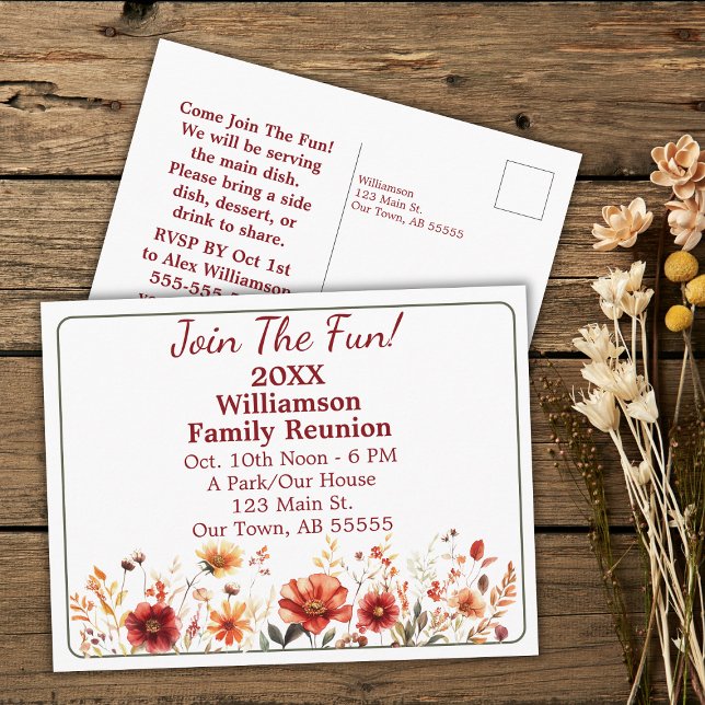 Flor silvestre otoño se une a la postal de la Reun (Subido por el creador)