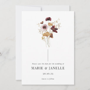 Flor silvestre presionada Guardar la tarjeta de fe