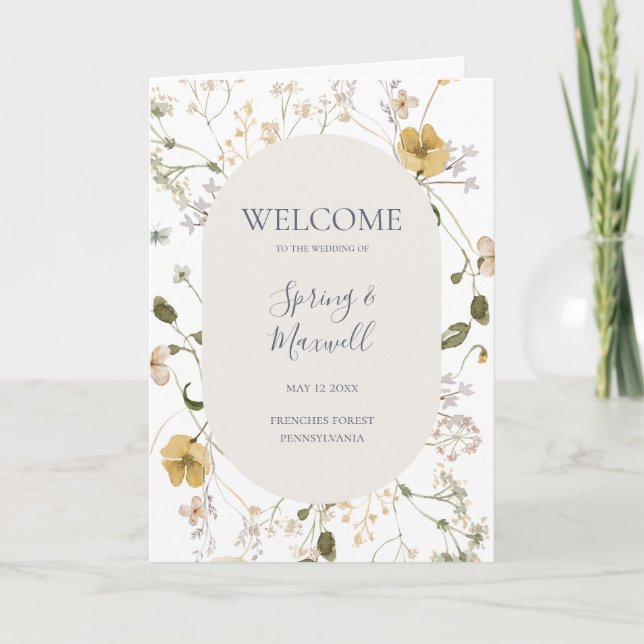 Flor silvestre primavera | Programa de matrimonio  (Anverso)