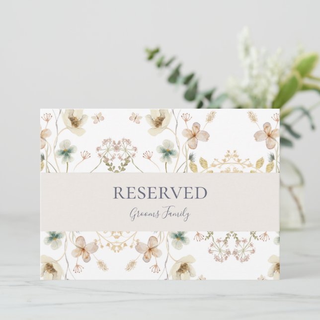 Flor silvestre primavera | Rótulo blanco reservado (Anverso de pie)