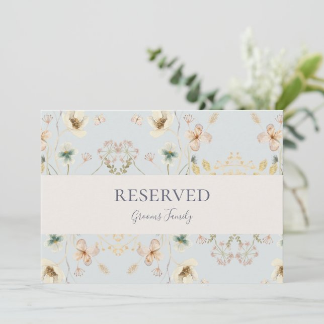 Flor silvestre primavera | Rótulo reservado azul c (Anverso de pie)