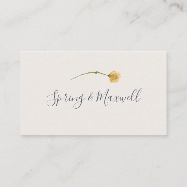 Flor silvestre primavera | Tarjeta de plaza Boda p (Reverso)