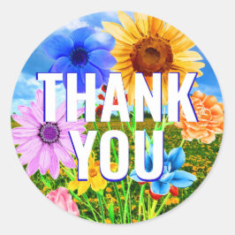 Flor silvestre Wreath - Floral Gracias Pegatina