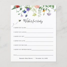 Flor silvestre y bizcocho para la tarjeta del bebé