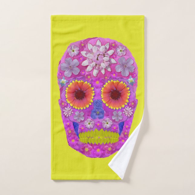 Flor Skull 2 (Toalla de mano)