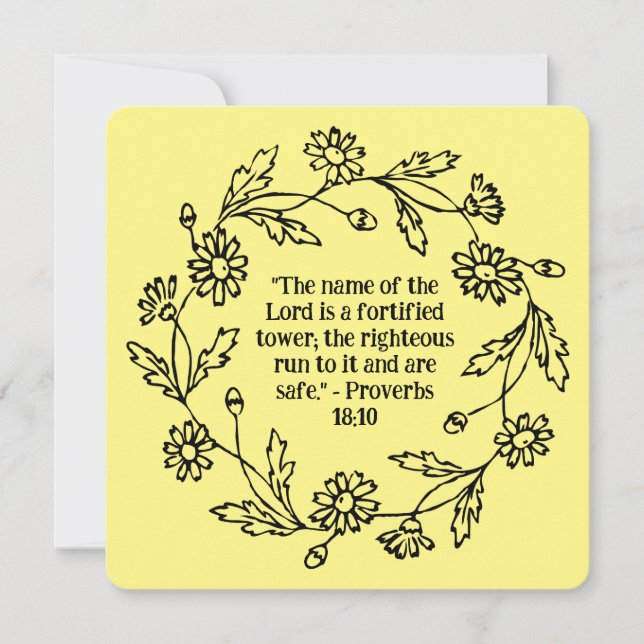 Flor Swirl Floral Wreath Religioso Blank (Anverso)