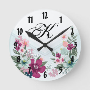 Flor tropical personalizada de reloj de pared en O