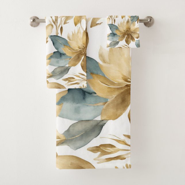 Flor Verde azulada Boho White Gold (In situ)