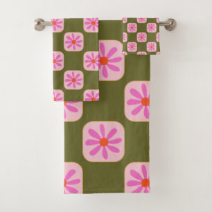 Flor verde de barro retro lindo de Boho de chequer