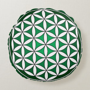Flor verde de vida: almohada meditación