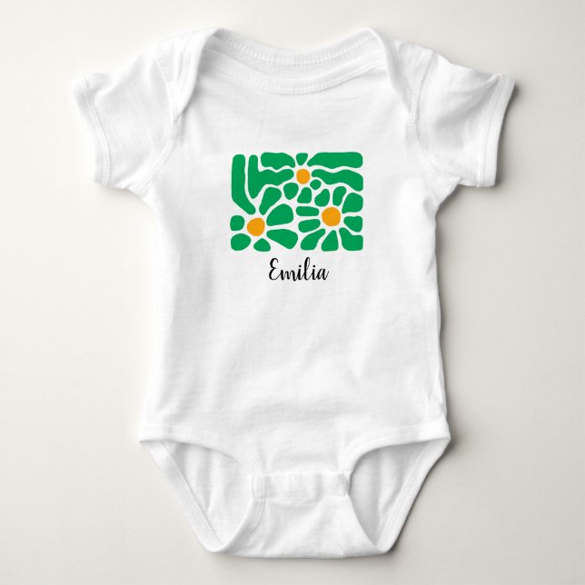 Flor verde estética Baby Jersey Bodysuit (Anverso)