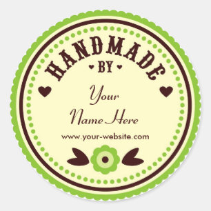 Flor verde hecha a mano por Pegatinas personalizad