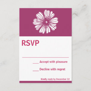 Flor vintage Tarjeta RSVP rosa