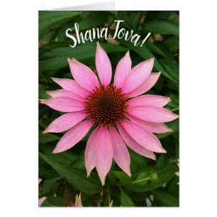 Flor violeta brillante Rosh Hashanah Card