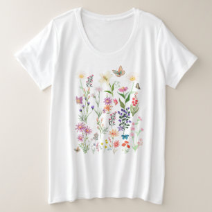 Flor virgen de la camiseta floral femenina Boho