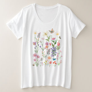 Flor virgen de la camiseta floral femenina Boho