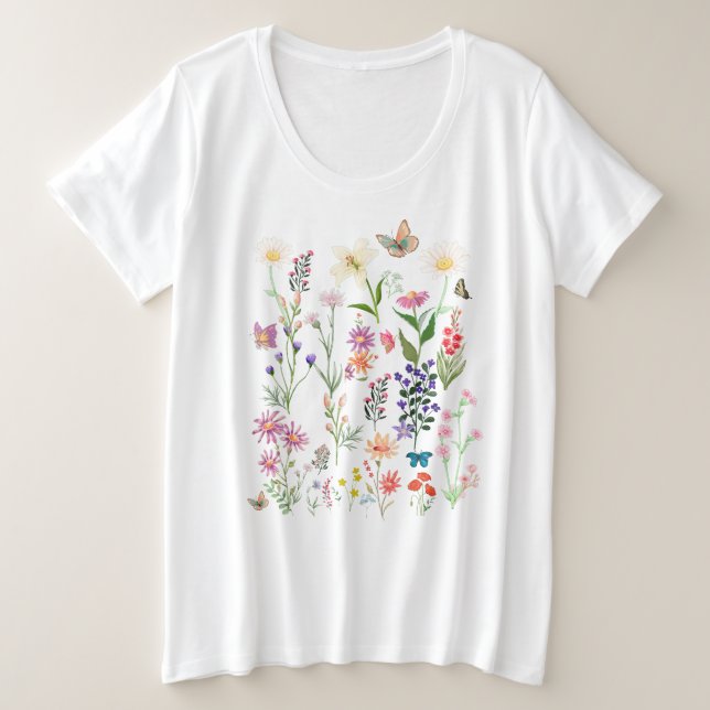 Flor virgen de la camiseta floral femenina Boho (Anverso del diseño)