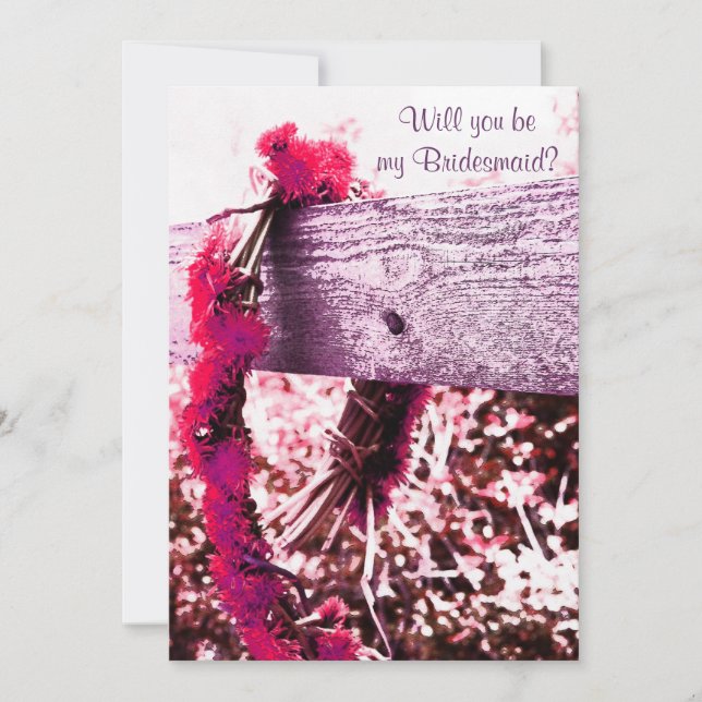 flor wreath será mi invitación de dama de honor (Anverso)