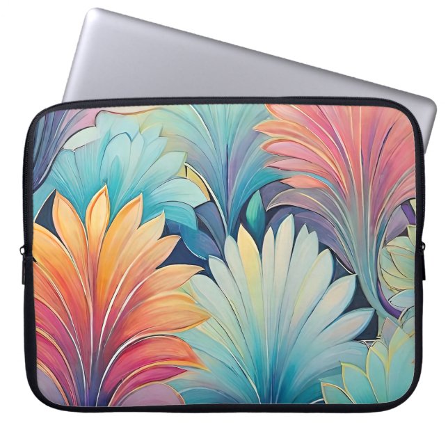 Flora 1 Funda de portátil Floral Pastel (Frente)