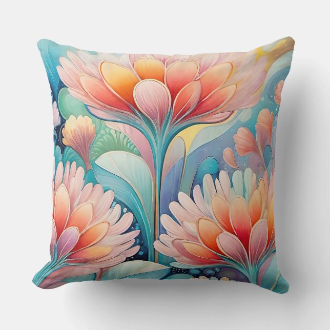 Flora 4 Cojín decorativo Floral Pastel (Anverso)