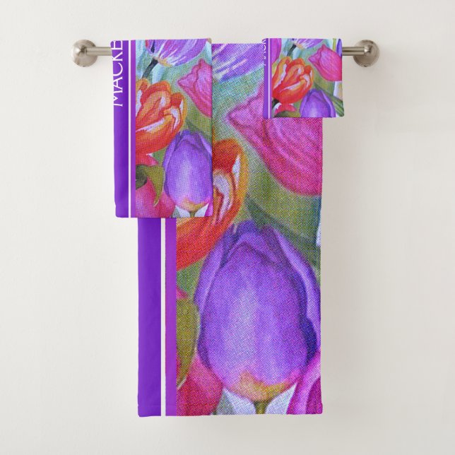 Flora acuarela de tulipán rosa vintage (In situ)