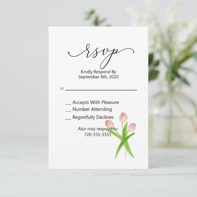 Flora acuática de tulipán rosado RSVP (Anverso de pie)