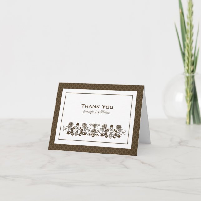 Flora Bee Gracias Tarjeta con Nombre (Anverso)