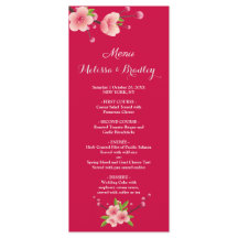 Flora de cerezo Flora blanca rosa Menú Boda