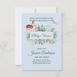 Flora de Woodland y Fauna BABY SHOWER invitan