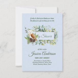 Flora de Woodland y Fauna BABY SHOWER invitan