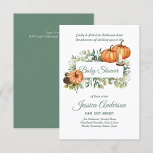 Flora de Woodland y Fauna BABY SHOWER invitan
