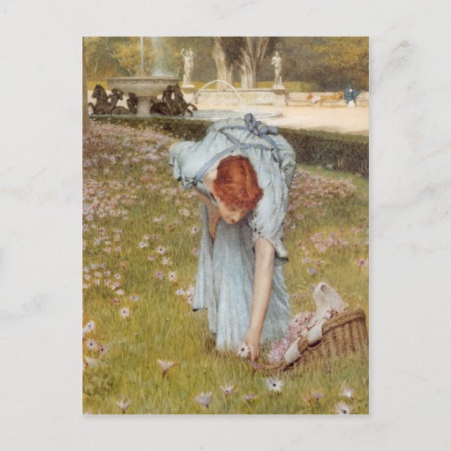 Flora en detalle - postal Lawrence Alma-Tadema (Anverso)