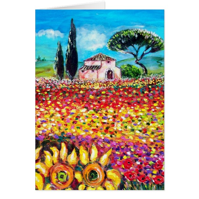 FLORA EN TOSCANA/ Campos, Cachorros y girasoles (Frente)