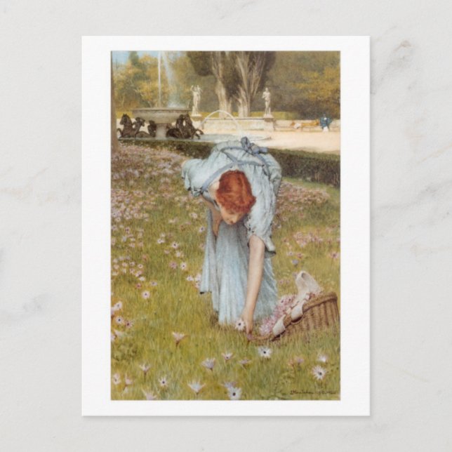 Flora: postal de Sir Lawrence Alma-Tadema (Anverso)