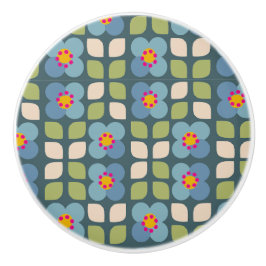 FLORA RUBOR - Pomo de cerámica floral