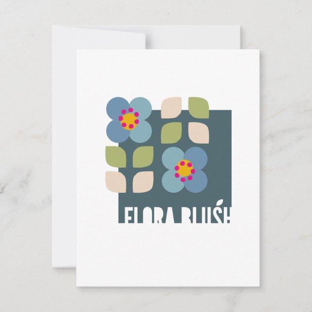 FLORA RUBOR - Tarjeta de invitación floral moderna (Anverso)