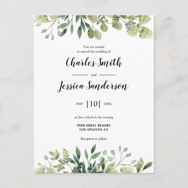 Flora Verde Invitación (Anverso)