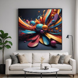 Floración - Estilo de Arte de Renderizado 3D Abstr