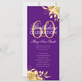 Floral 60º programa de cumpleaños Gold & Purple co