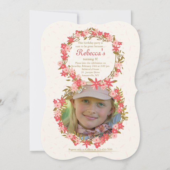 Floral 8 Invitación fotográfica (Anverso)