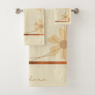 Floral abstracta de crema de oro moderna
