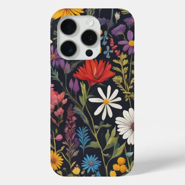 Floral abstracta única - Fundas de teléfono 15 Pro (Reverso )