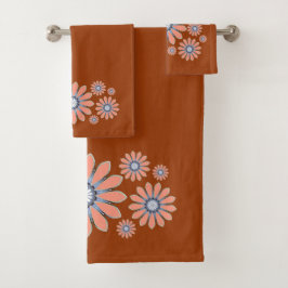 Floral abstracto en crema y terracota