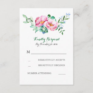 floral acuarela bouquet boda rsvp