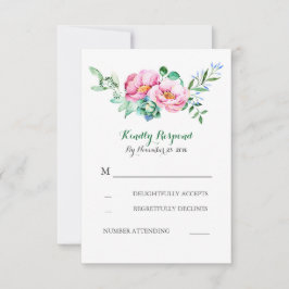 floral acuarela bouquet boda rsvp