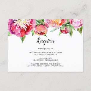 Floral acuarela Coral Peony Wedding Recepcion