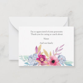 Floral acuarela después de las tarjetas de agradec