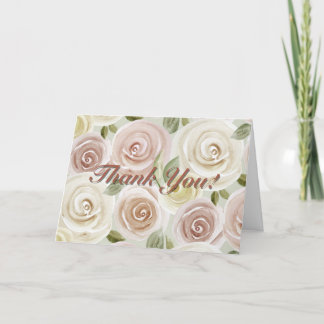 Floral acuarela doblada tarjeta de agradecimiento