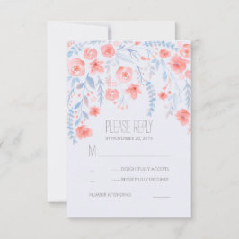Floral acuarela Elegante Boda Tarjetas RSVP